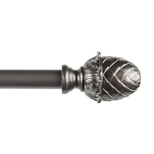Acorn 66 in. - 120 in. Adjustable Length 1 in. Dia Curtain Rod Kit Gunmetal with Finial