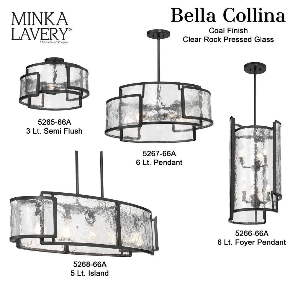 Bella Collina 5-Light Coal and Clear Glass Linear Chandelier