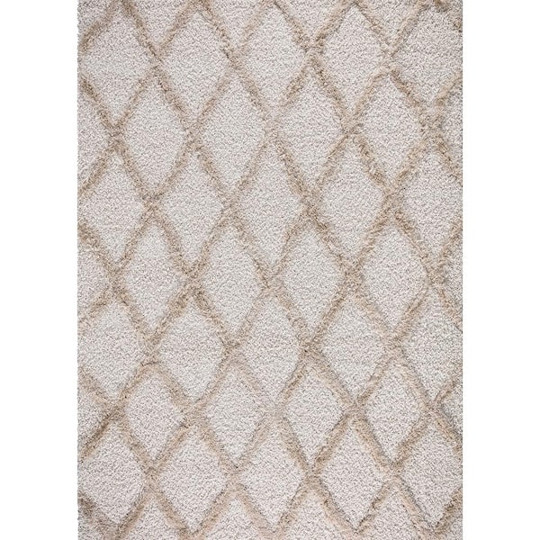 Reviews for StyleWell Valencia 5 ft. x 7 ft. Ivory Trellis Shag Area ...