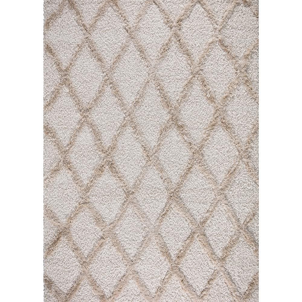Valencia 8 ft. x 11 ft. Ivory Trellis Shag Area Rug price history on PriceWatchPro