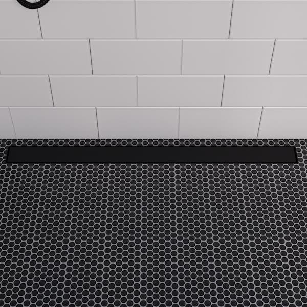 Black Shower Drain, Linear Shower Drain