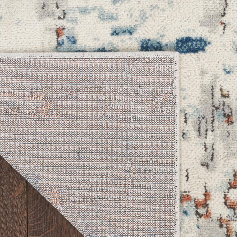 Handmade Beige Blue Rust Rectangular Abstract Synthetic Rug 8' x 10'