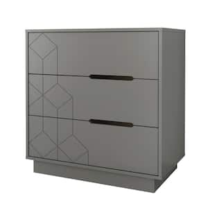 Arsenal 3-Drawer Greige Dresser 32 in. H x 31.25 in. W x 18 in. D