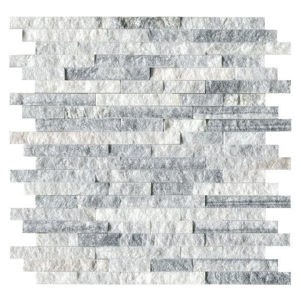 MSI - Alaska Gray Split Face 12 in. x 12 in. x 10 mm Textured Marble Mosaic Tile (10 sq. ft./case)