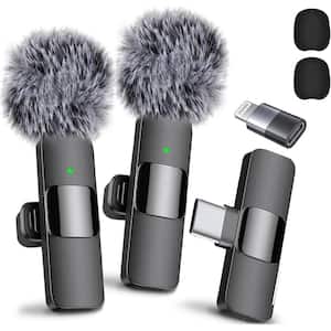 1-Handset Cordless Professional Wireless Microphone Noise Canceling for iPhone 15 Pro Max, iPad, Android (2-Pack)
