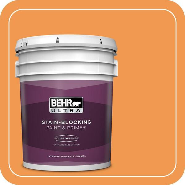 BEHR ULTRA 5 gal. #270B-6 Autumn Orange Extra Durable Eggshell Enamel Interior Paint & Primer