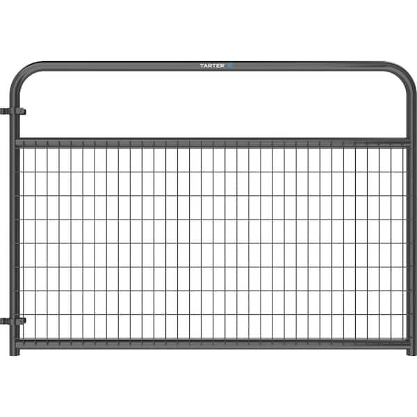 TARTER 50 in. H x 6 ft. W x 1.75 in D Watchman Wire-Fill Steel Gray Horse Fencing Livestock Gate