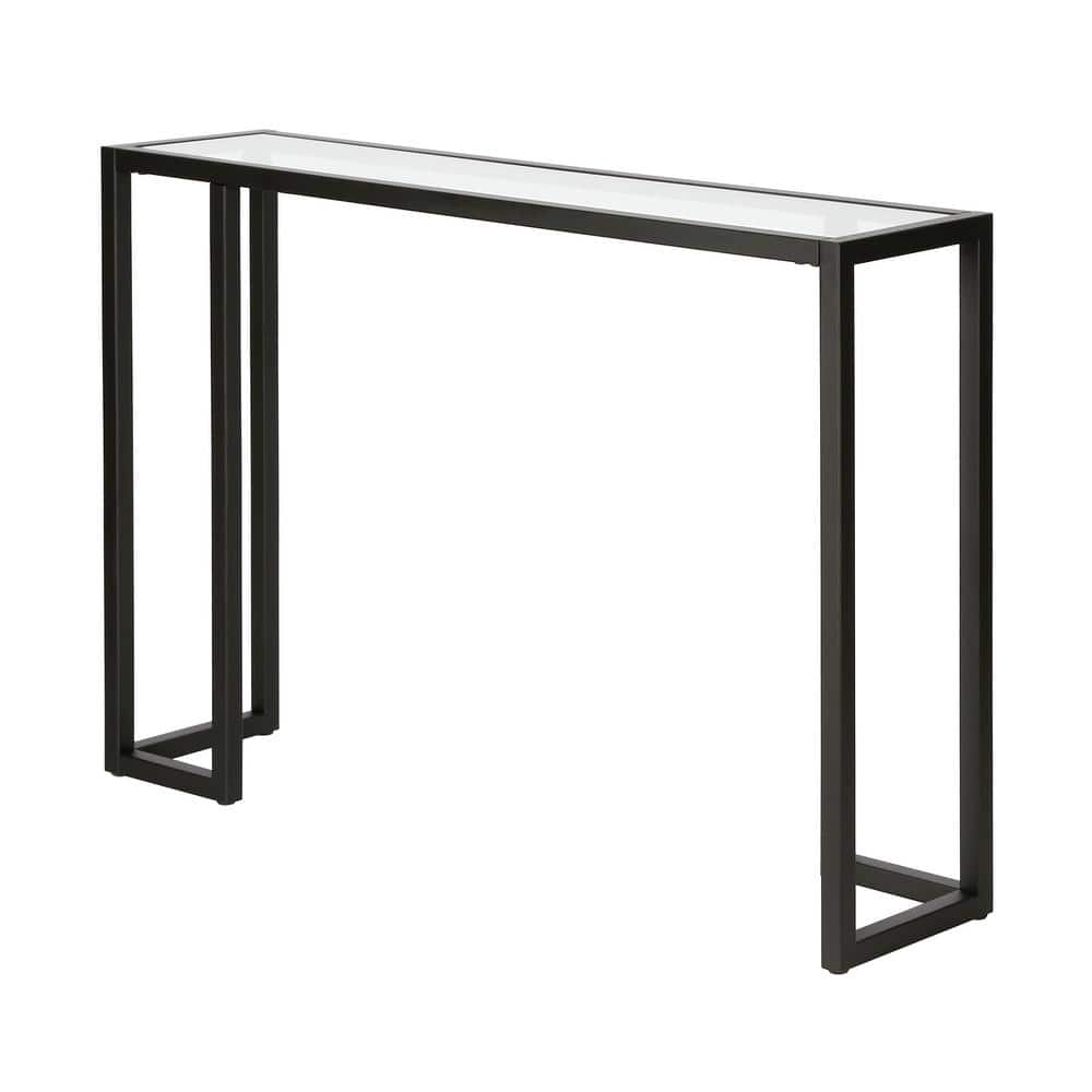 Oscar Blackened Bronze Glass Hallway Table with Storage