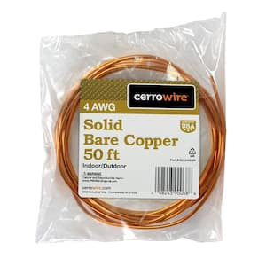 50 ft. 4-Gauge Solid SD Bare Copper Grounding Wire