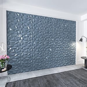 Diamond Embossed 19.7 in. x 19.7 in. PVC 3D Wall Panel in Gray for Interior Decor (28.5 sq. ft.)