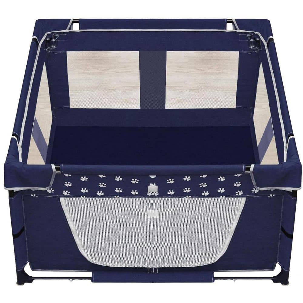 Large Dog Playpen 43.3 x 43.3 in. with Zipper Gate Thickened Oxford Fabric Fence for Small Pets Indoor Outdoor Use price history on PriceWatchPro