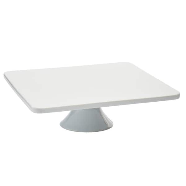 1 Tier White Porcelain 12 In Cake Stand With Square Foot Ttu R4061 Ec The Home Depot