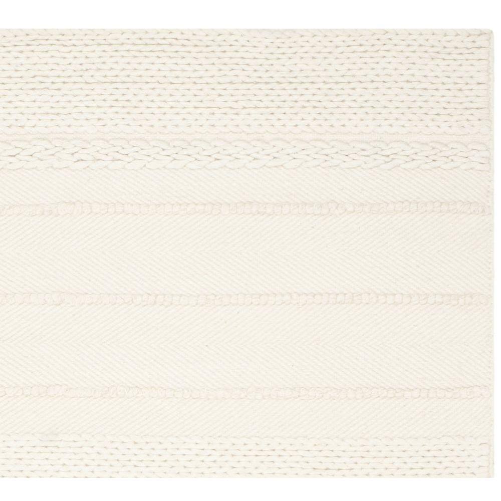 Ivory Square Hand-Tufted Wool Area Rug with Non-Slip Feature
