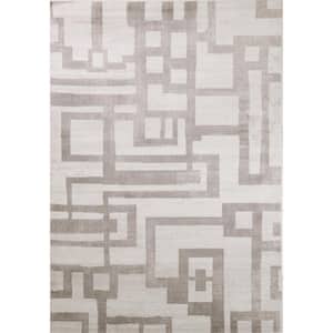 Ashland Ivory/Beige 8 ft. x 10 ft. (7 ft. 6 in. x 9 ft. 6 in.) Geometric Contemporary Area Rug