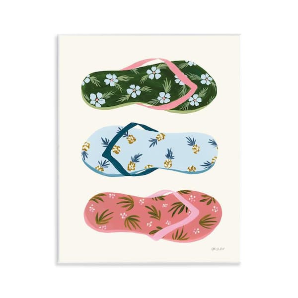 Stupell Industries Tropical Flip Flops by Yvette St. Amant Unframed Coastal Graphic Art Print 14 in. x 11 in.