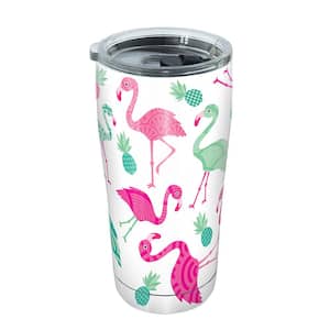 Flamingo Pattern 20 oz. Stainless Steel Tumbler with Lid