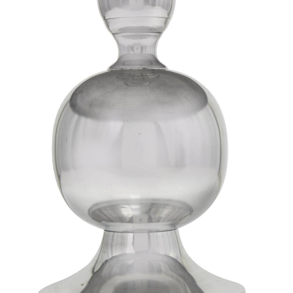 Elegant Goblet-Inspired Round Metal Coffee Table in Silver Finish