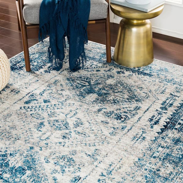 Havana Sky Blue 5 ft. 3 in. Square Area Rug
