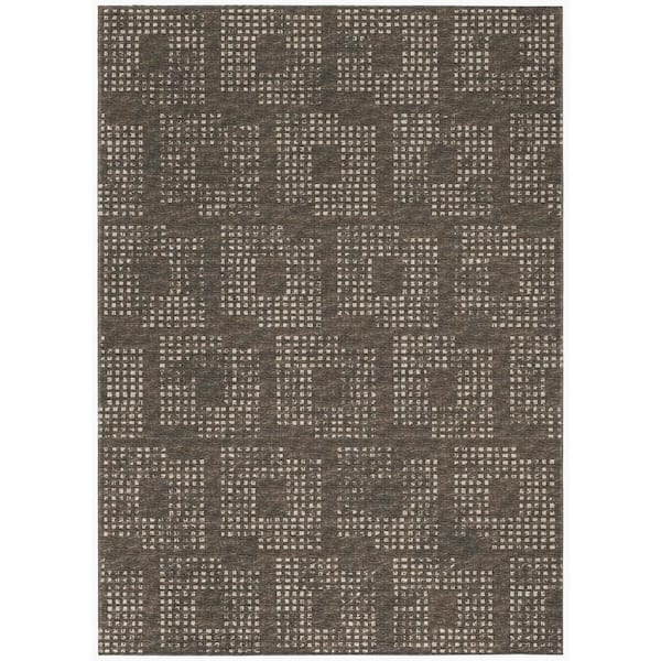 Eleanor Brown 10 ft. x 14 ft. Geometric Indoor/Outdoor Washable Area Rug