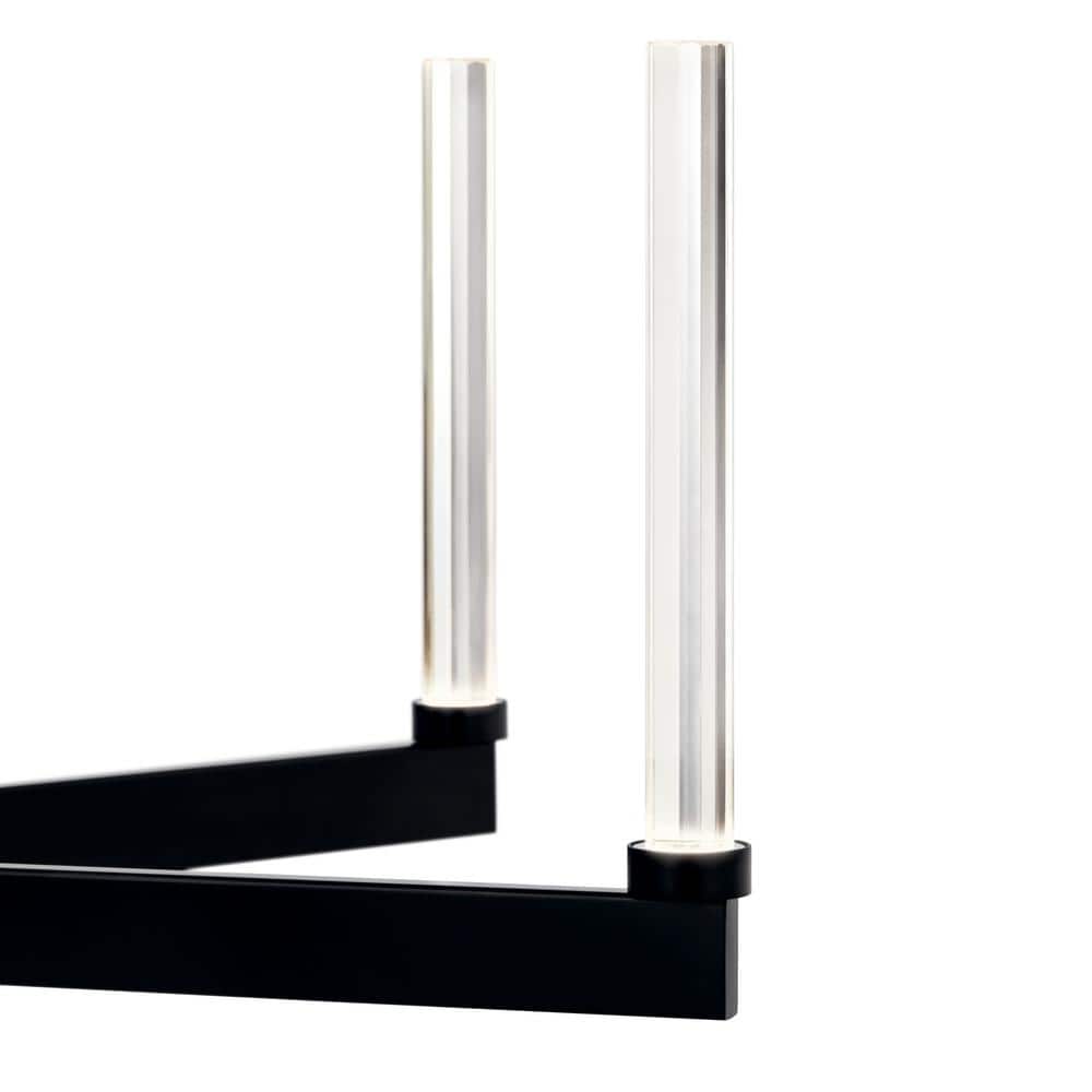 Sycara Black and Clear Crystal 6-Light LED Chandelier