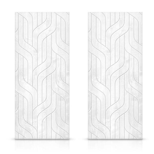 CALHOME 60 in. x 96 in. Hollow Core White Stained Solid Wood Interior