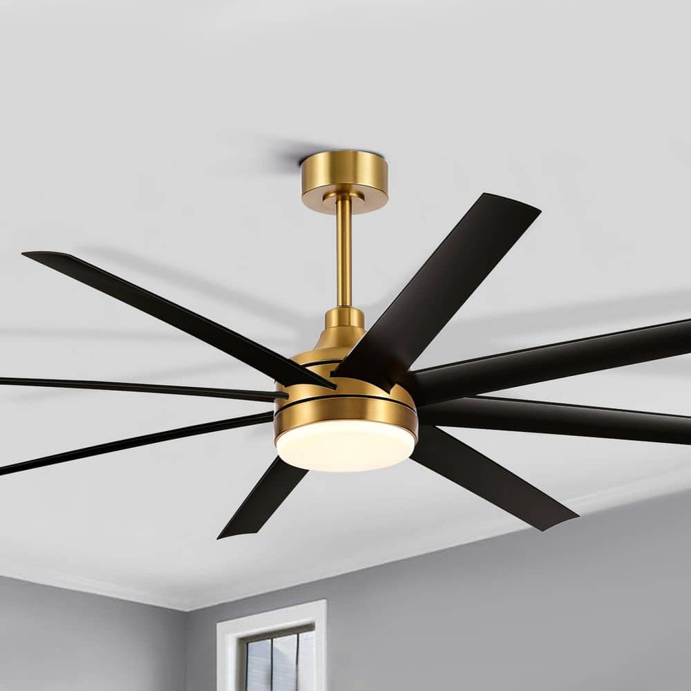 Breezary Barbara 65 in. Integrated LED Indoor Gold ceiling Fans with ...