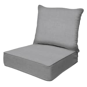 Outdoor Deep Seating Lounge Chair Cushion Textured Solid Platinum Grey