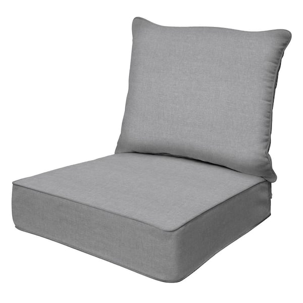 Honeycomb Outdoor Deep Seating Lounge Chair Cushion Textured Solid Platinum Grey