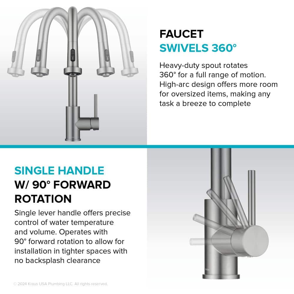 Matte Black Touchless Kitchen Faucet with Pull-out Spray
