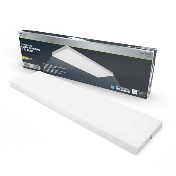 1 ft. x 4 ft. 40-Watt Dimmable White Integrated LED 4000 Lumens Frameless  Flat Panel with Color Change 3CCT