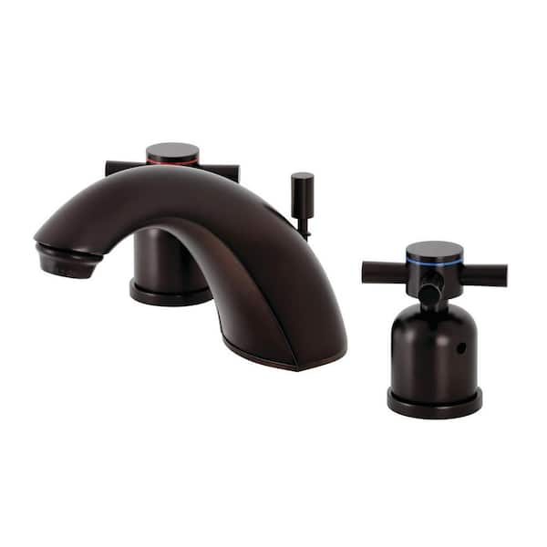 Kingston Brass Concord 2-Handle 8 in. Widespread Bathroom Faucets with Plastic Pop-Up in Oil Rubbed Bronze
