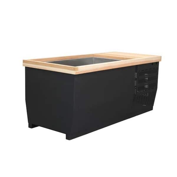 INNOBULE 1-Person Indoor Outdoor Red Cedar RectangularWet/Dry Sauna with Black Cold Plunge