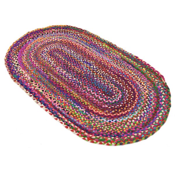 Braided Chindi Multi 3' 3 x 5' 0 Oval Rug