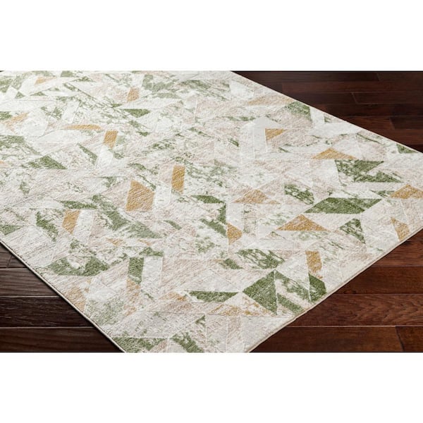 San Francisco Green Chevron 8 ft. x 10 ft. Indoor Area Rug