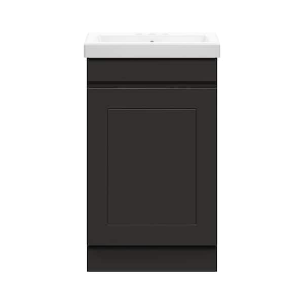 Glacier Bay Indale 20 in. W x 16 in. D Vanity in Coffee Bean with Porcelain Vanity Top in Solid White with White Basin