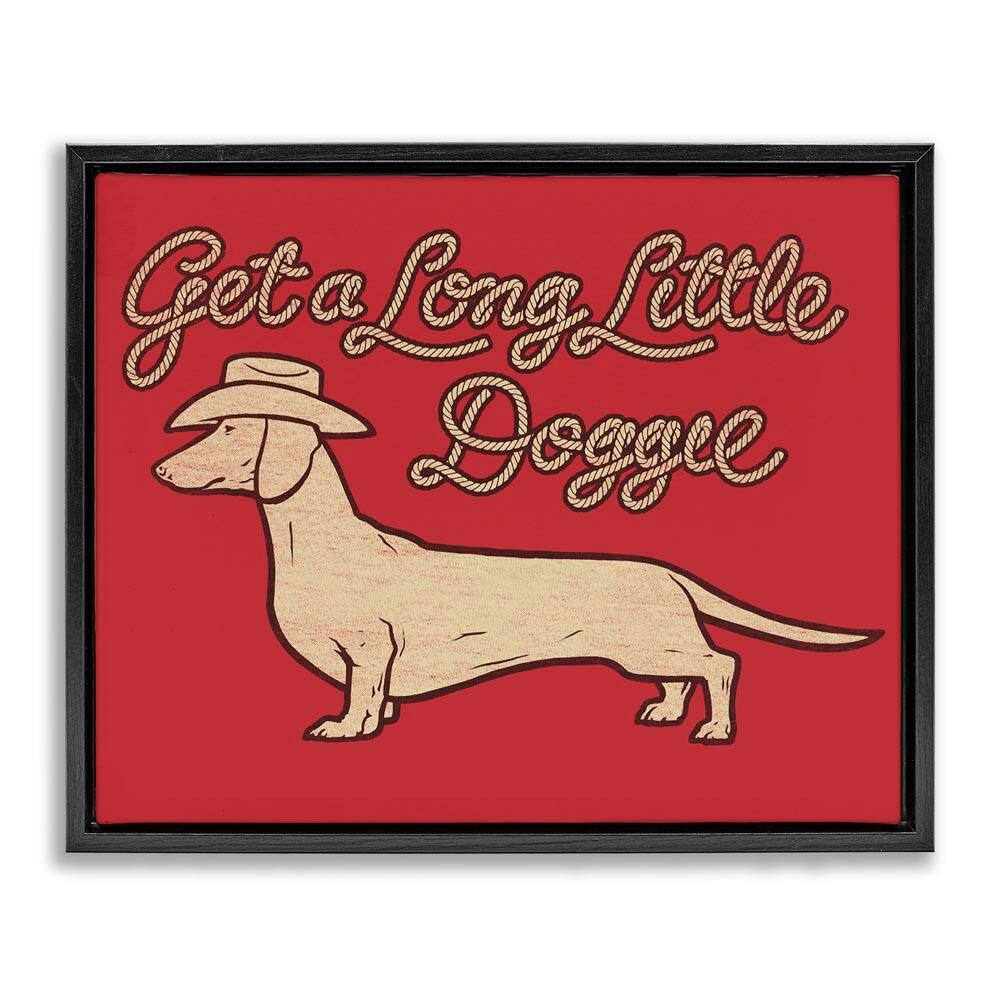 Long Little Doggie by Jedco Brands, Inc. Black Floater Frame Typography Graphic Art Print 17 in. x 21 in. price history on PriceWatchPro