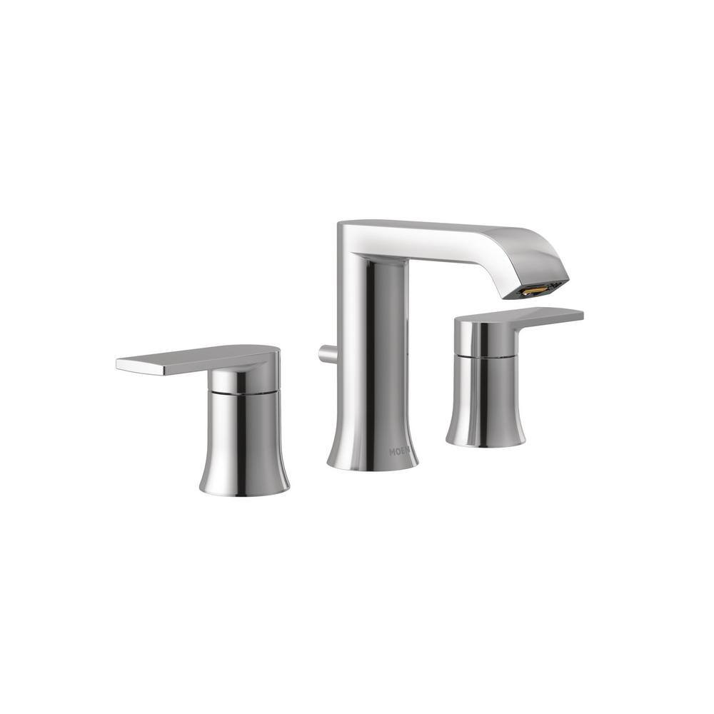 MOEN Genta LX 2Handle 8 in. Widespread Modern Bathroom Faucet, Valve