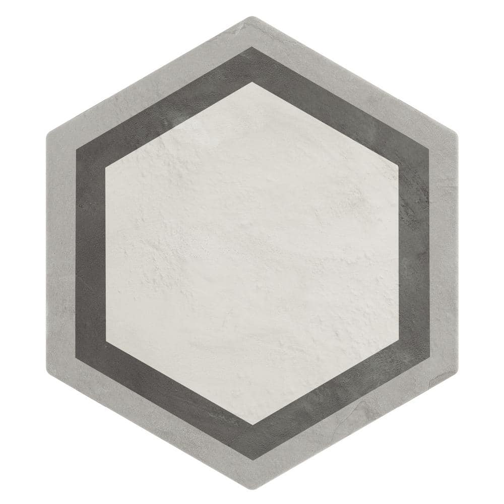 Dash Deco Sabbia Charcoal 8.5 in. x 9.84 in. Matte Hexagon Porcelain Floor and Wall Tile (12.66 sq. ft./Case) price history on PriceWatchPro