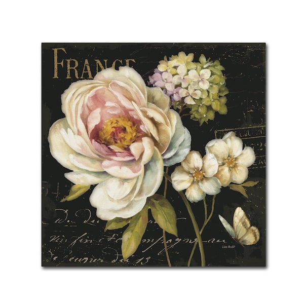35 in. x 35 in. "Marche de Fleurs on Black" by Lisa Audit Printed Canvas Wall Art