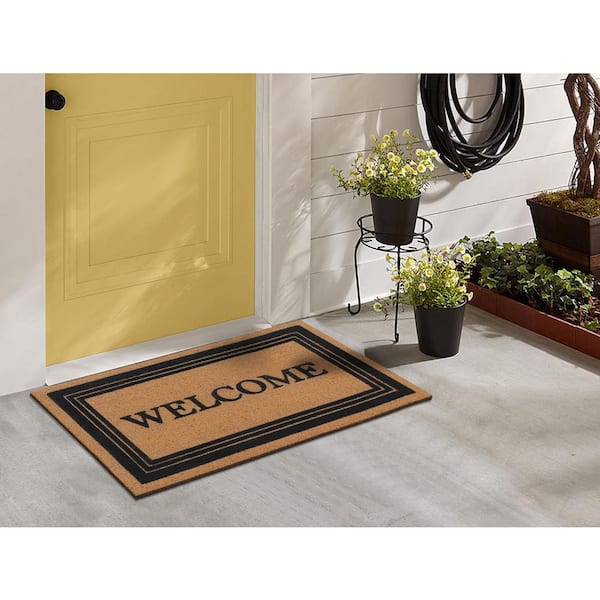 Personalized Name Doormat Flocked Coir Door Mat Welcome Mat 