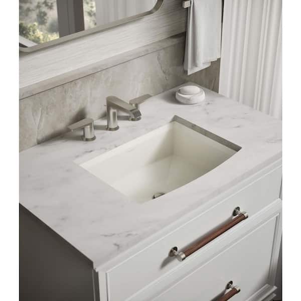 KOHLER Archer 20 in. Vitreous China Undermount Bathroom Sink in Biscuit with Overflow Drain