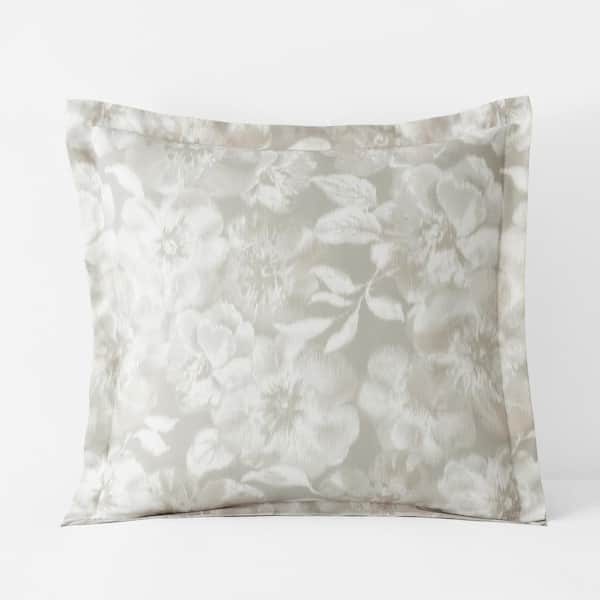 The Company Store Legends Luxury Evora Beige Floral Sateen Euro Sham