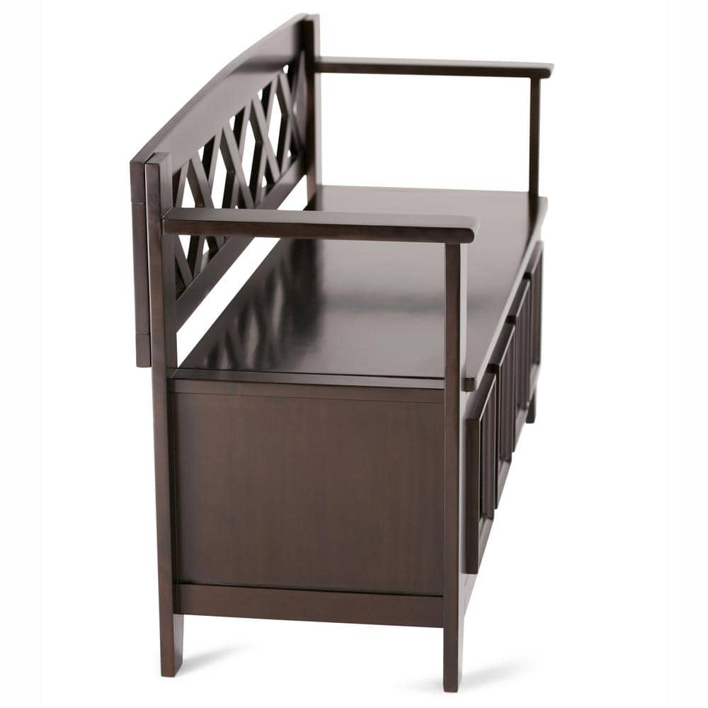 Amherst Hickory Brown 48" Wide Solid Wood Transitional Storage Bench