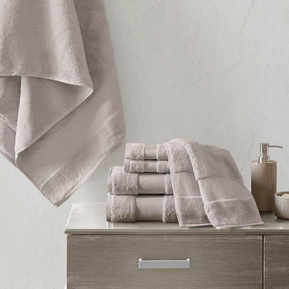 Taupe Turkish Cotton 6-Piece Plush Bath Towel Set