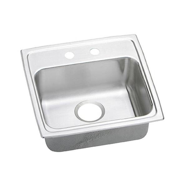 Elkay Lustertone Drop-In Stainless Steel 19 in. 2-Hole Single Bowl ADA Compliant Kitchen Sink with 5.5 in. Bowl