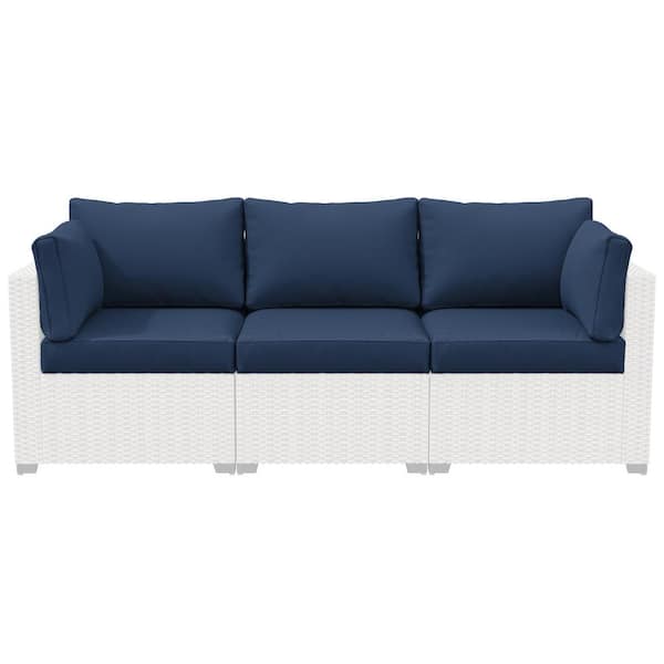 25.6 in. x 23.6 in. x 4 in. (8-Piece) Deep Seating Outdoor Lounge Chair Sofa Cushion with Lumber Pillow Cushion Navy
