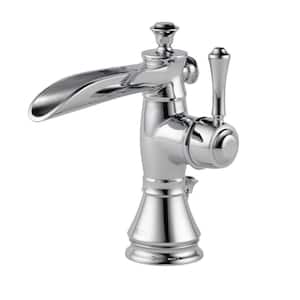 Cassidy Single Hole Single-Handle Open Channel Spout Bathroom Faucet with Metal Drain Assembly in Chrome