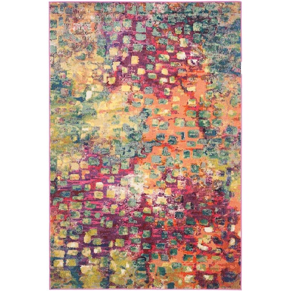 SAFAVIEH Monaco Pink/Multi 4 ft. x 6 ft. Geometric Area Rug