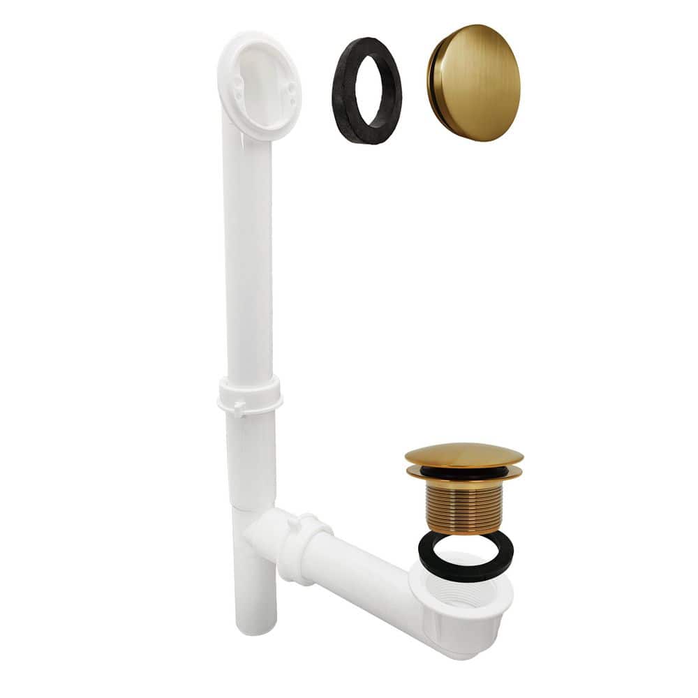 14 in. White Poly Bath Waste and Overflow with European Tip-Toe Drain and Illusionary Faceplate in Brushed Bronze price history on PriceWatchPro