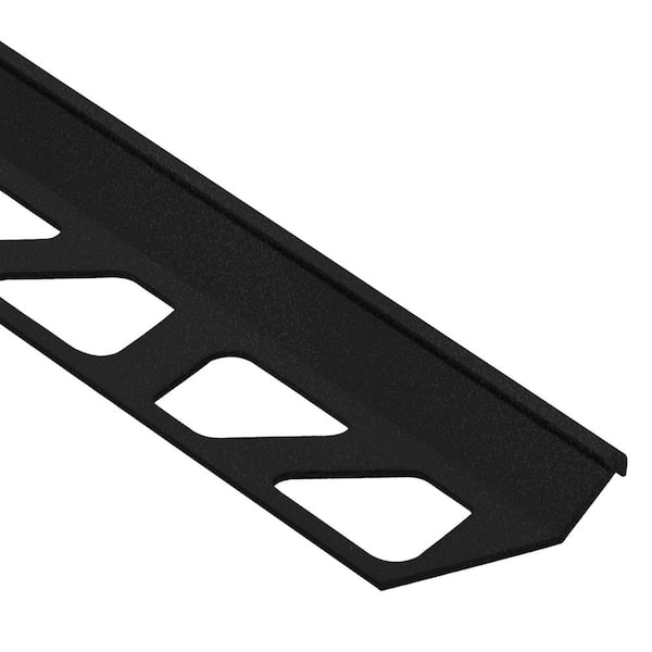 Schluter Finec Matte Black Textured Color-Coated Aluminum 3/16 in. x 8 ft. 2-1/2 in. Metal Tile Edging Trim